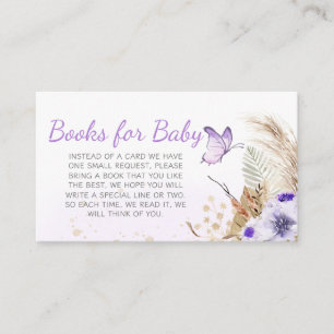 Floral Butterfly Baby Shower Books for Baby Enclosure Card
