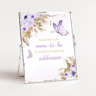Floral Butterfly Baby Shower Envelope Station Sign