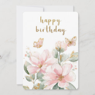 Floral Butterfly Birthday Card