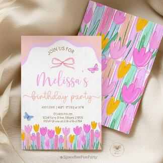 Floral Butterfly Birthday Party Invitation