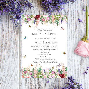 Floral Butterfly Bridal Shower Invitation