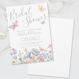 Floral Butterfly Bridal Shower Invitation