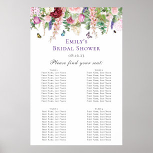 Floral & Butterfly Bridal Shower Seating Chart