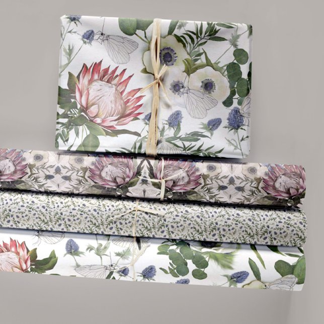 Floral Butterfly Garden Decoupage Wrapping Paper Sheet (Elegant Romantic Botanical Garden Floral Butterfly Wrapping Paper Sheets. Jenn Steffen-Studio Posies)