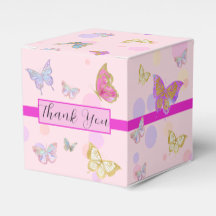 Floral Butterfly Garden Ribbon Party Favour Box