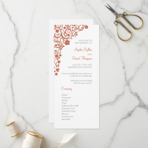 Floral Butterfly Garden Terracotta Boho Wedding Programme