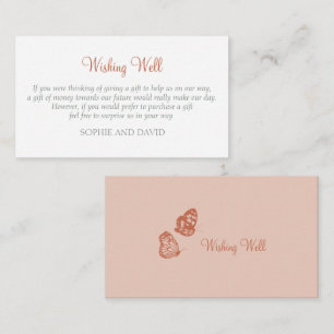 Floral Butterfly Garden Wedding Wishing Well Enclosure Card