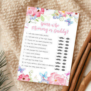 Floral Butterfly Guess Who Mummy or Daddy Game
