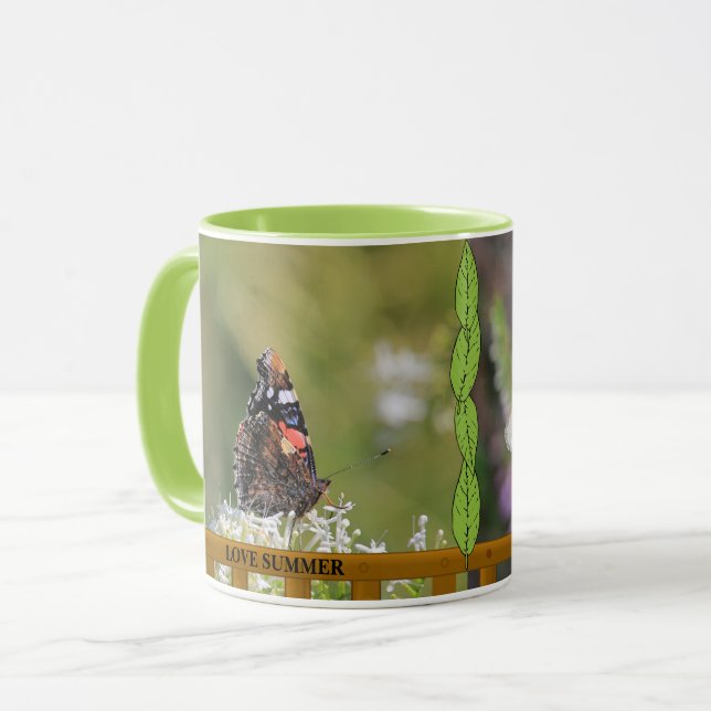 Floral butterfly Love summer script personal Mug (Front Left)