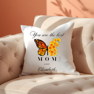 Floral Butterfly Mother's Day Personalised Pillow