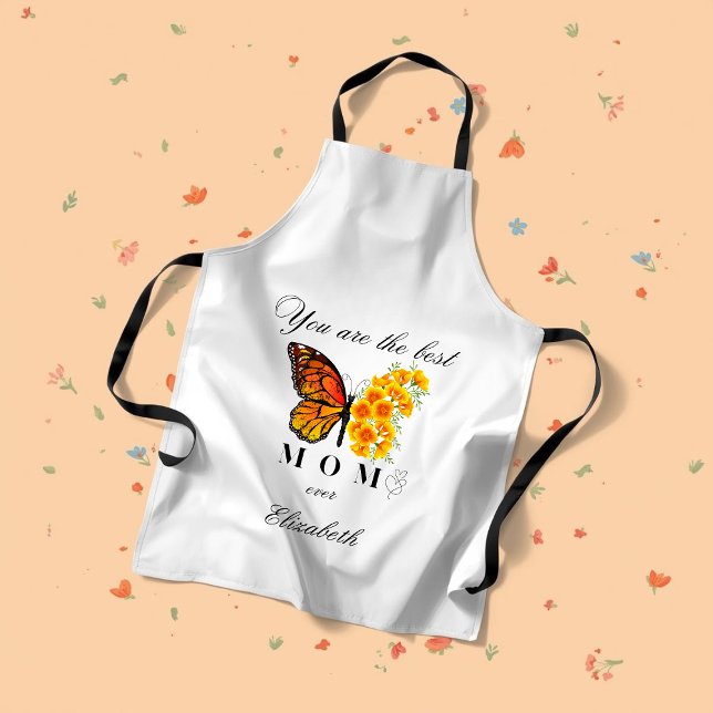 Floral Butterfly Mother's Day Personalized Apron (Creator Uploaded)