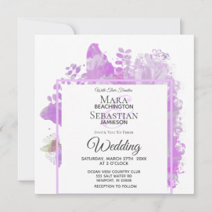 *~* Floral Butterfly Peony Painting AR3 Wedding Invitation