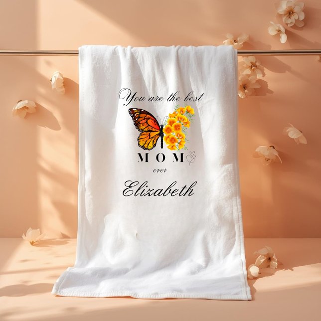 Floral Butterfly Personalised Bath Towel (Creator Uploaded)