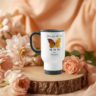 Floral Butterfly Personalised Travel Mug