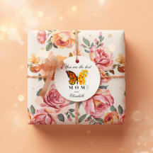 Floral Butterfly Personalized Favor Tags