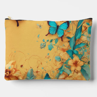 Floral Butterfly Print Accessory Pouch - Stylish a