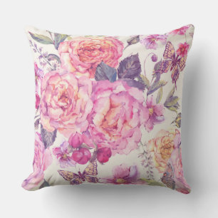 Floral Butterfly Reversible Pillow