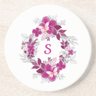 Floral Butterfly Sandstone Coaster