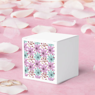 Floral Butterfly Seamless Pattern Pink and Mint Favour Box