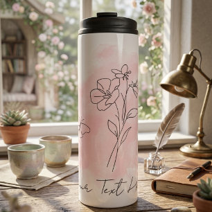 Floral Butterfly Thermal Tumbler