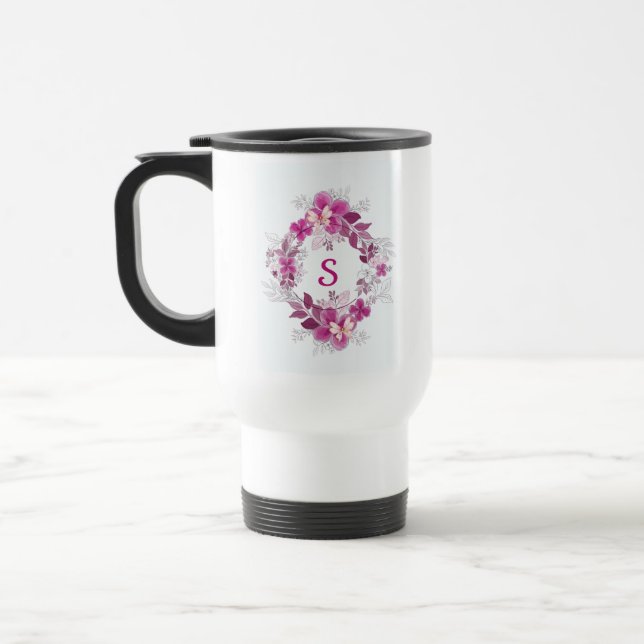 Floral Butterfly Travel Mug (Left)