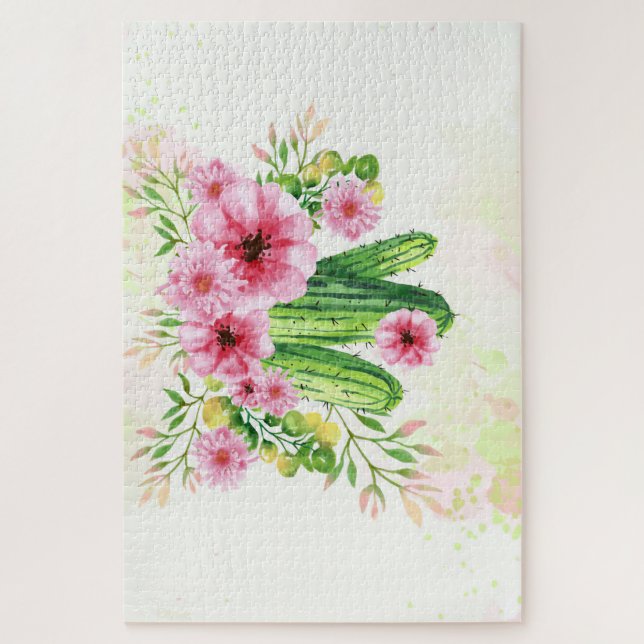 Floral Cactus Jigsaw Puzzle (Vertical)