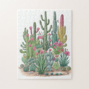 Floral Cactus Jigsaw Puzzle
