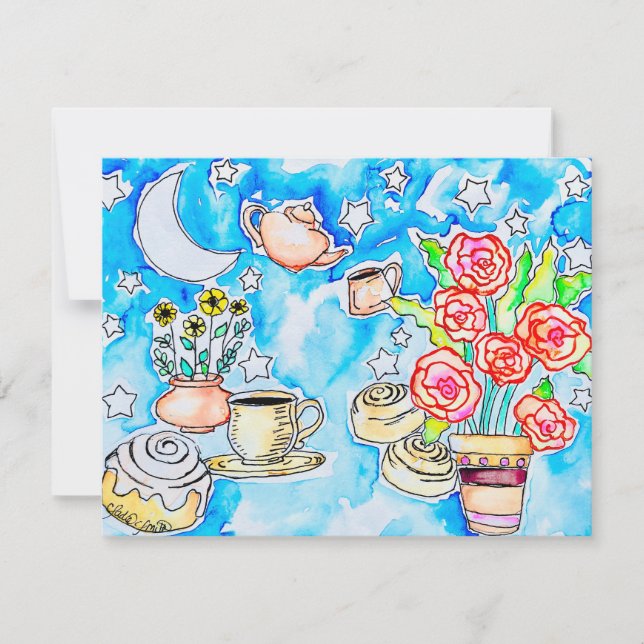 Floral Cafe Card (Front)