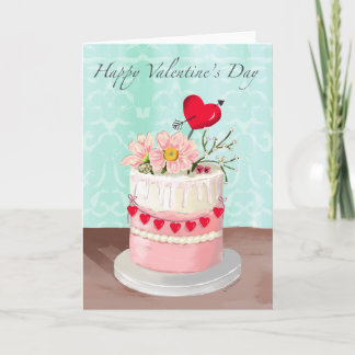 Floral Cake Valentine’s Card