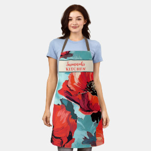 Floral Californian Poppy Flower Apron