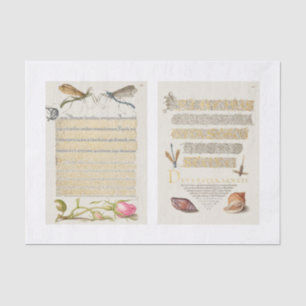 Floral calligraphy garden decoupage tissue paper