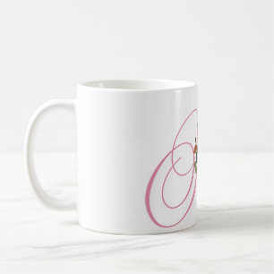 Floral Calligraphy Letter A Mug