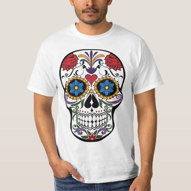 Floral candy skull t-shirt (Front)