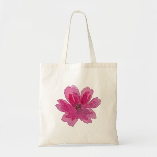 Floral Canvas Tote Bag (Front)