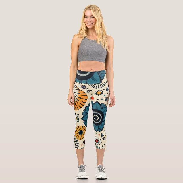 Floral Capri Leggings (Front)