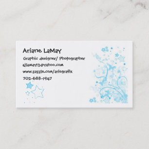 floral card, star & hearts, Ariane LaMay, Graph... Business Card