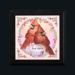 Floral Cardinals  Gift Box<br><div class="desc">Floral Cardinals   gift box by ArtMuvz Illustration. Matching cardinal t-shirt,  bird lover apparel,  cardinals gifts. red bird,  bird watching gifts and cardinal apparel.</div>
