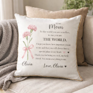 Floral Carnation Cushion Gift from Daughter Son