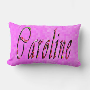 Floral Caroline Name Logo, Lumbar Cushion