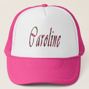 Floral Caroline Name Logo, Trucker Hat