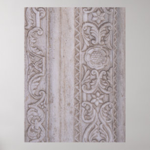Floral carvings of Athen Poster