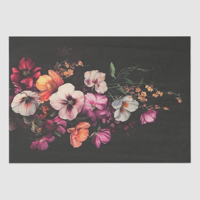 Floral Cascade Decoupage Tissue Paper (Front)