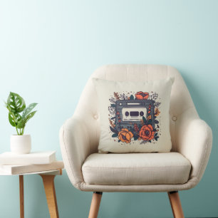 Floral Cassette Tape Cushion