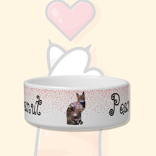 Floral Cat 2 & Hearts Pet Bowl