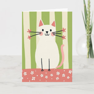 Floral Cat Birthday Card