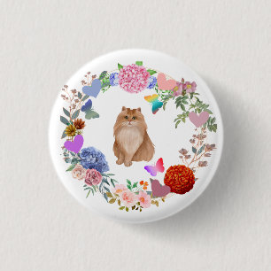 Floral Cat Button