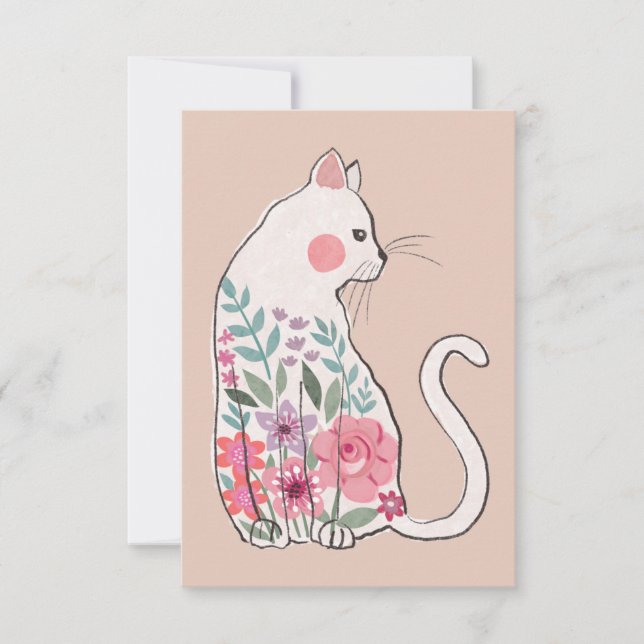 Floral Cat Card (Front)