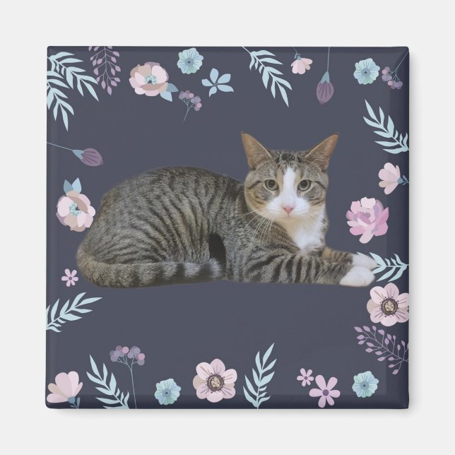 Floral Cat Magnet (Front)