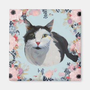 Floral Cat Magnet