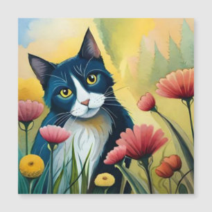 FLoral cat Magnetic Invitation